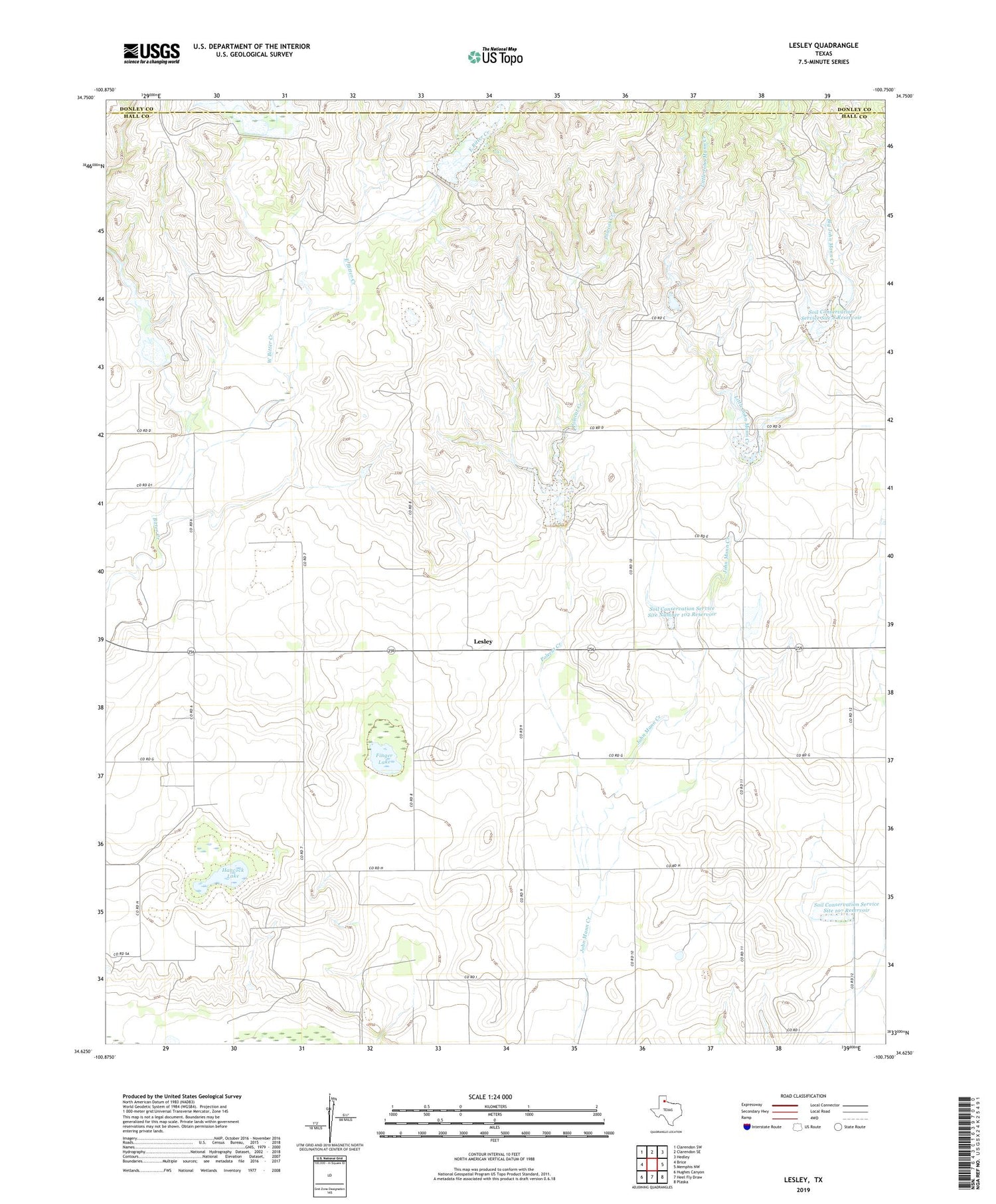 Lesley Texas US Topo Map Image