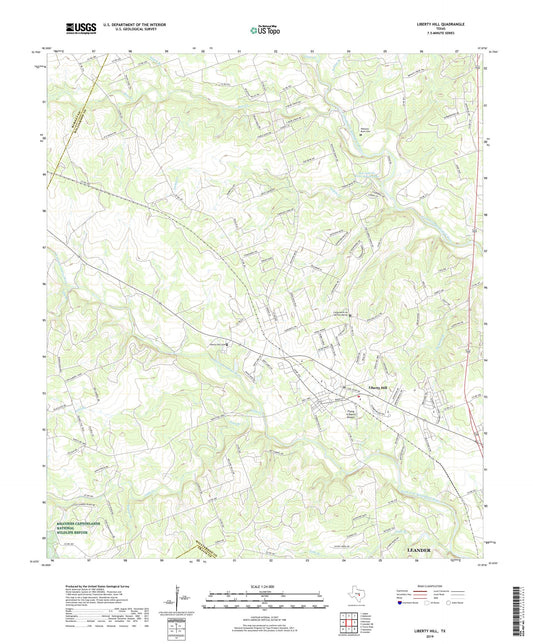 Liberty Hill Texas US Topo Map Image