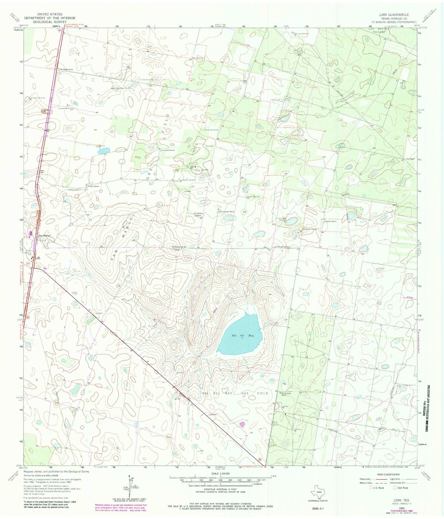 Classic USGS Linn Texas 7.5'x7.5' Topo Map MyTopo Map Store