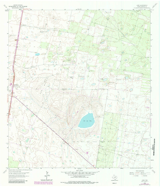 Classic USGS Linn Texas 7.5'x7.5' Topo Map Image