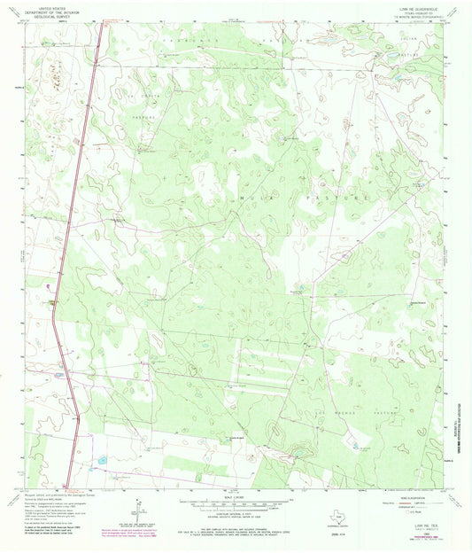 Classic USGS Linn NE Texas 7.5'x7.5' Topo Map Image