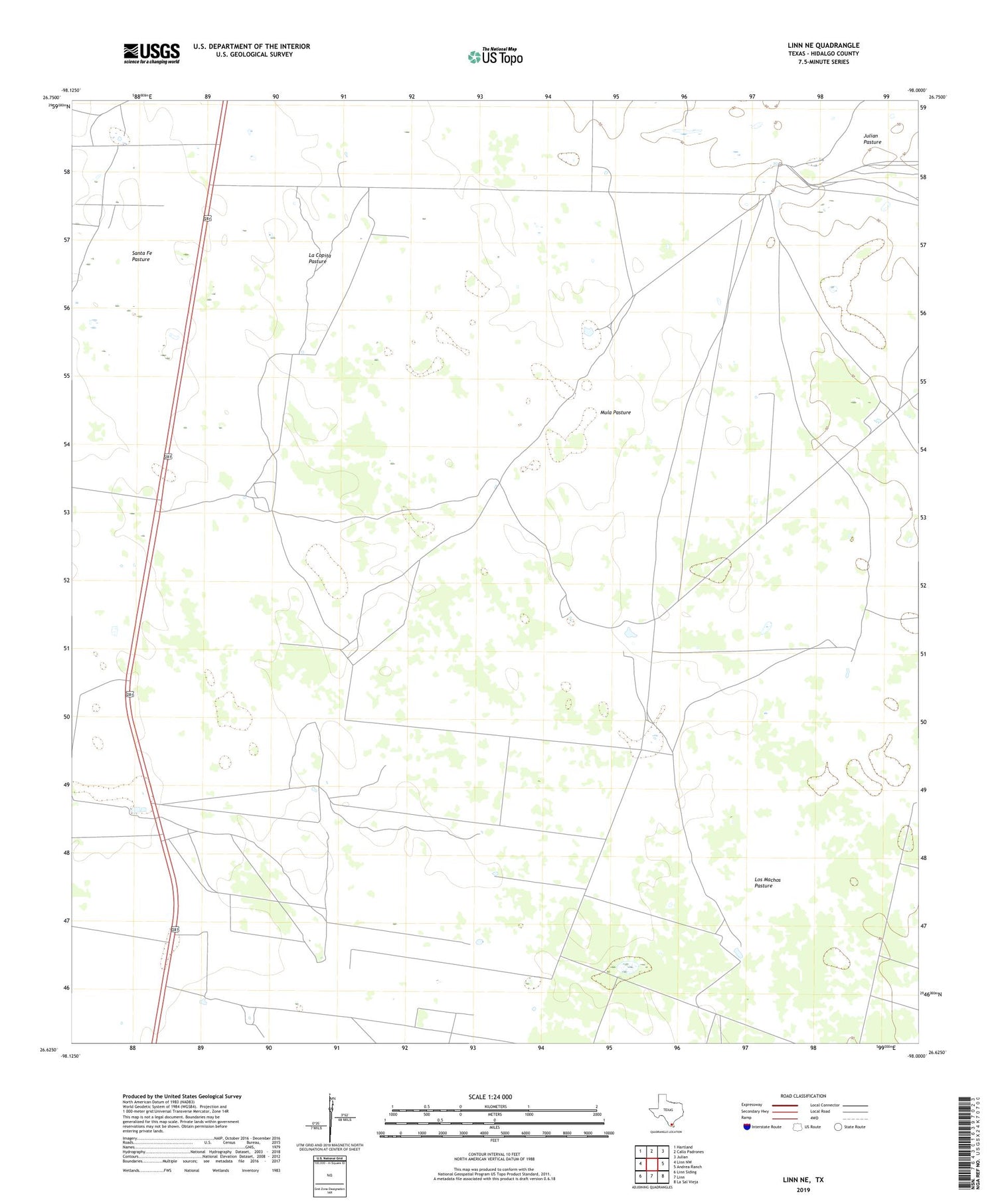 Linn NE Texas US Topo Map Image