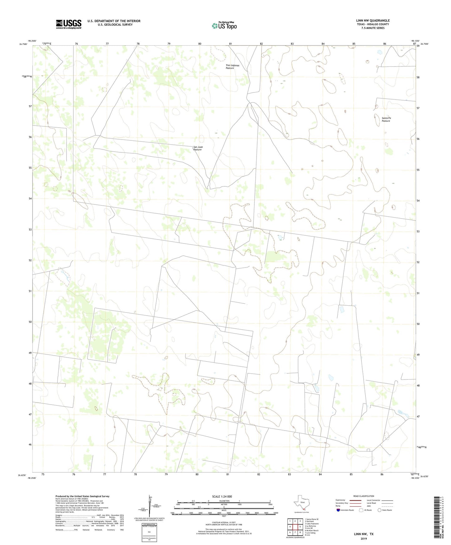 Linn NW Texas US Topo Map Image