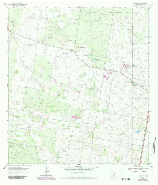 Classic USGS Linn Siding Texas 7.5'x7.5' Topo Map Image