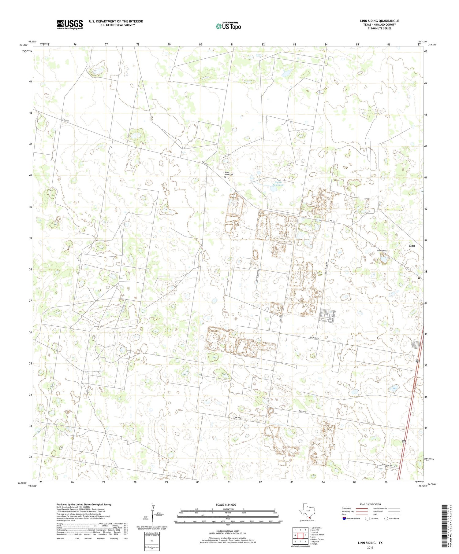 Linn Siding Texas US Topo Map Image