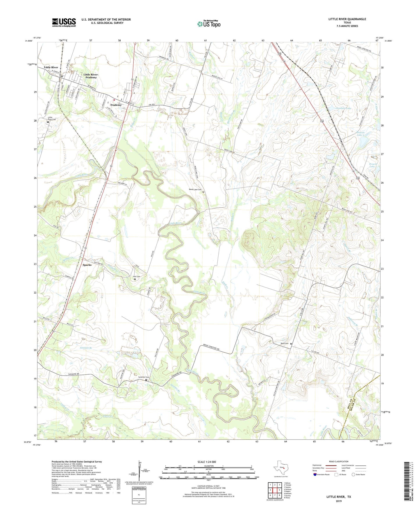 Little River Texas US Topo Map Image