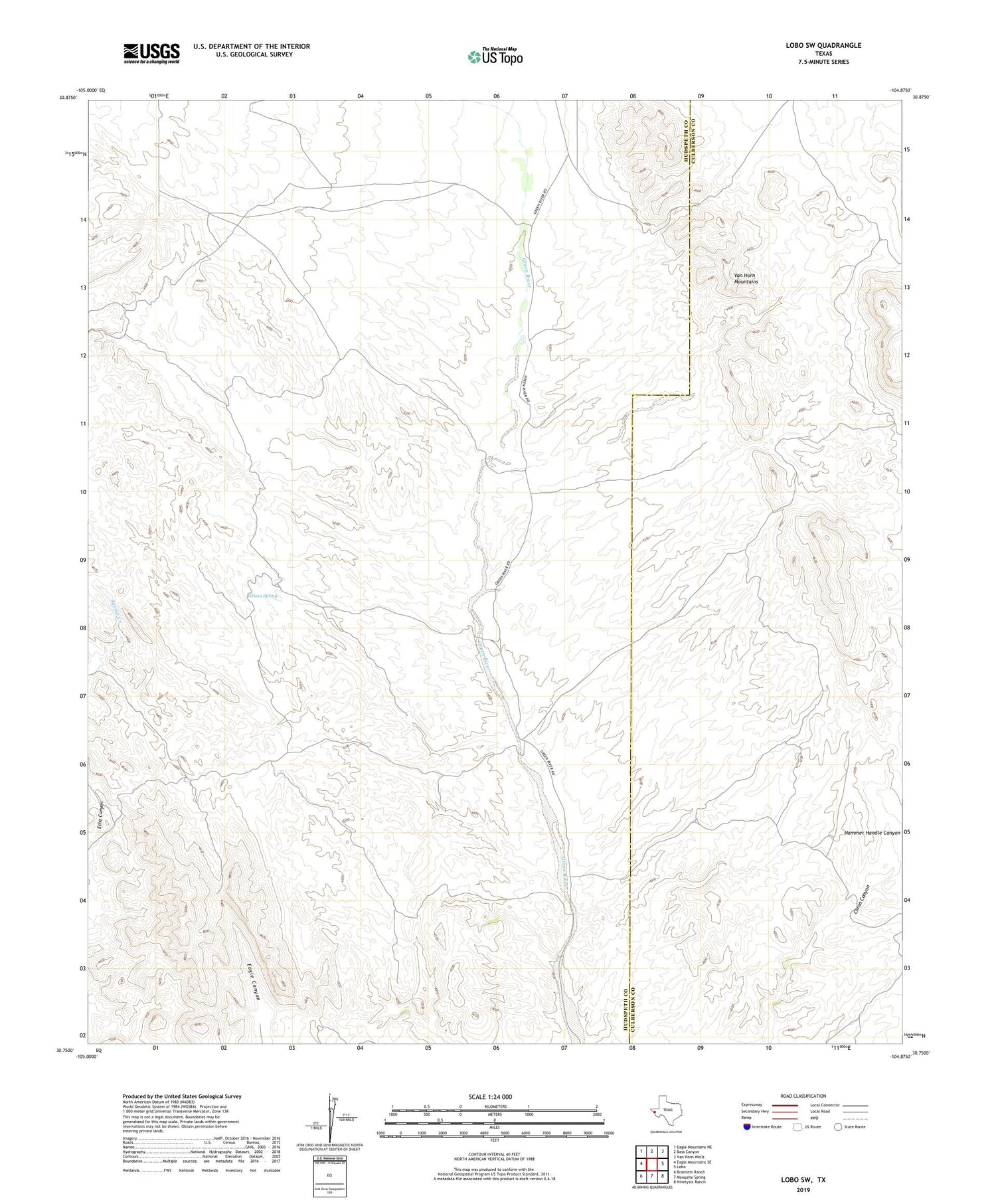 Lobo SW Texas US Topo Map Image