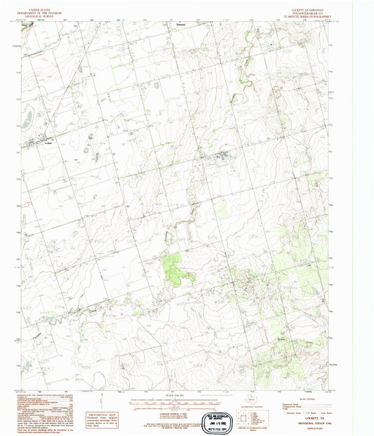 Classic USGS Lockett Texas 7.5'x7.5' Topo Map Image