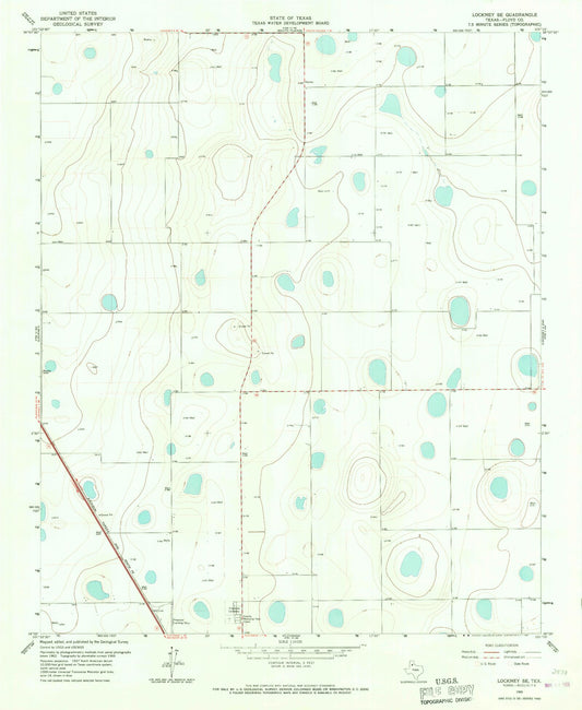 Classic USGS Lockney SE Texas 7.5'x7.5' Topo Map Image