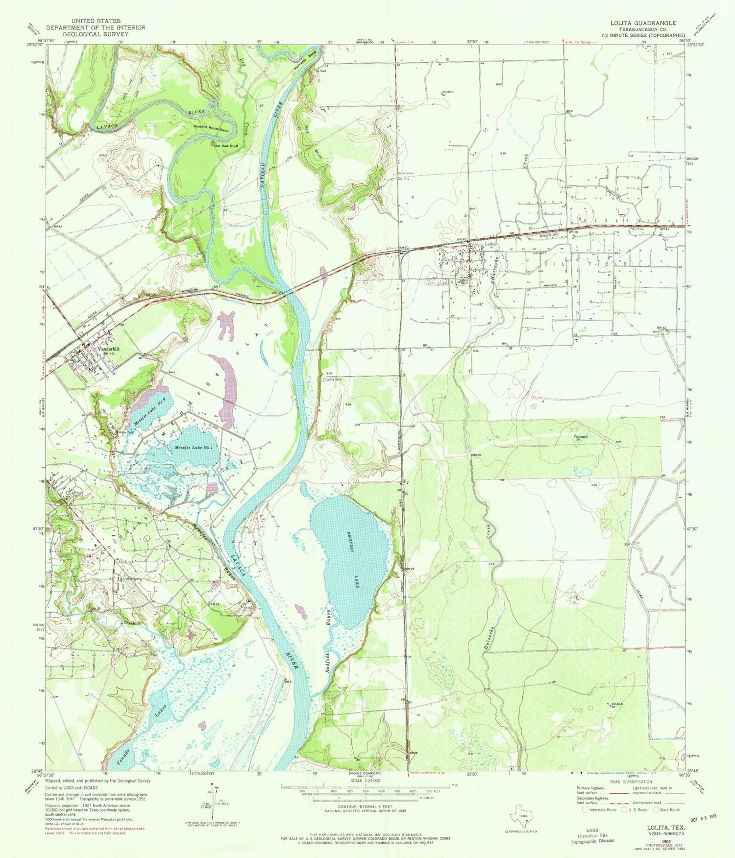 Classic USGS Lolita Texas 7.5'x7.5' Topo Map Image