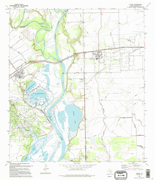 Classic USGS Lolita Texas 7.5'x7.5' Topo Map Image