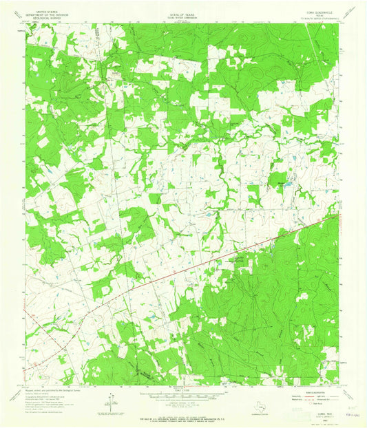 Classic USGS Loma Texas 7.5'x7.5' Topo Map Image