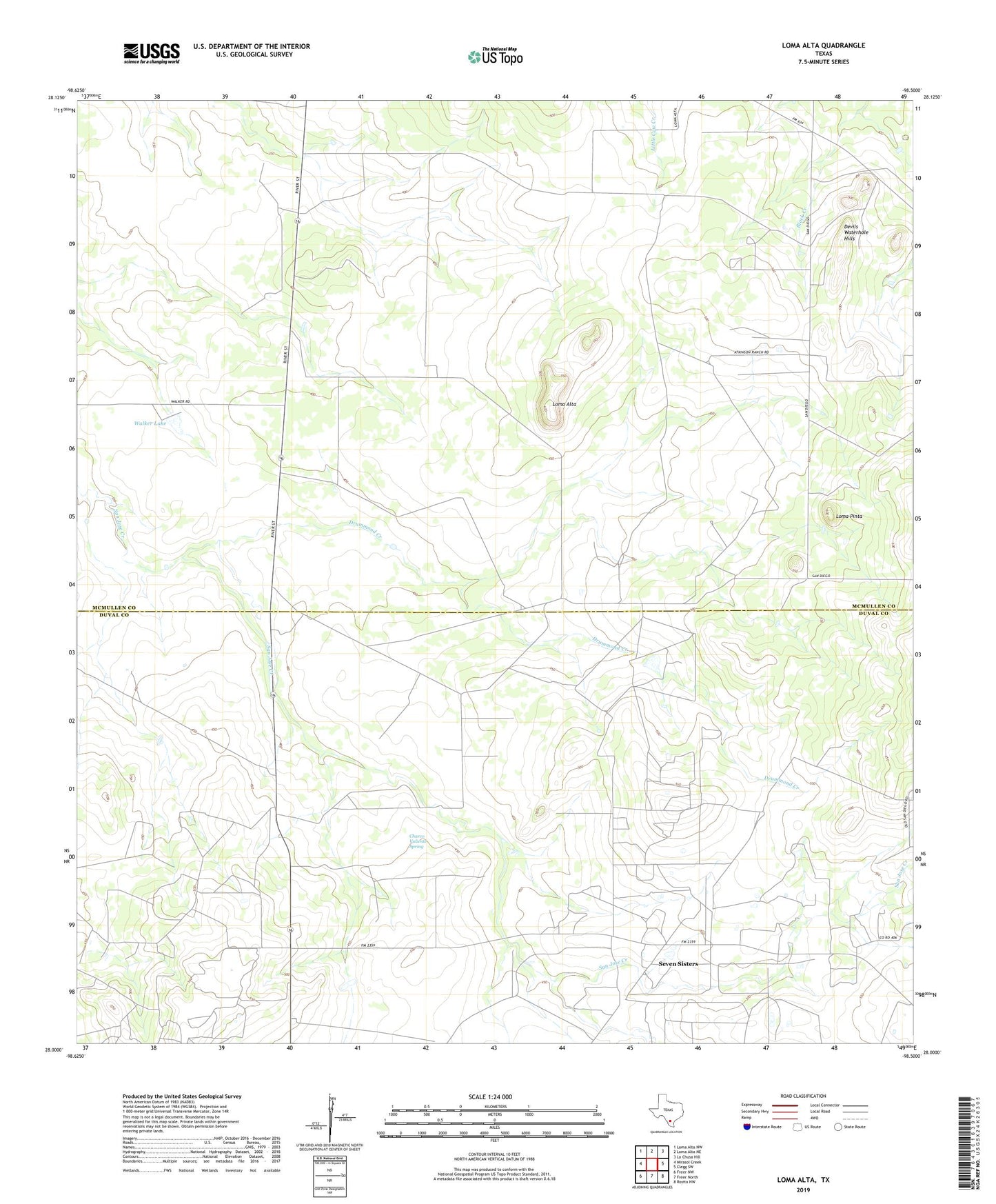 Loma Alta Texas US Topo Map Image