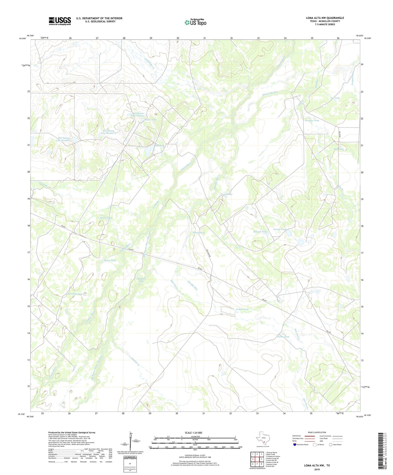 Loma Alta NW Texas US Topo Map Image