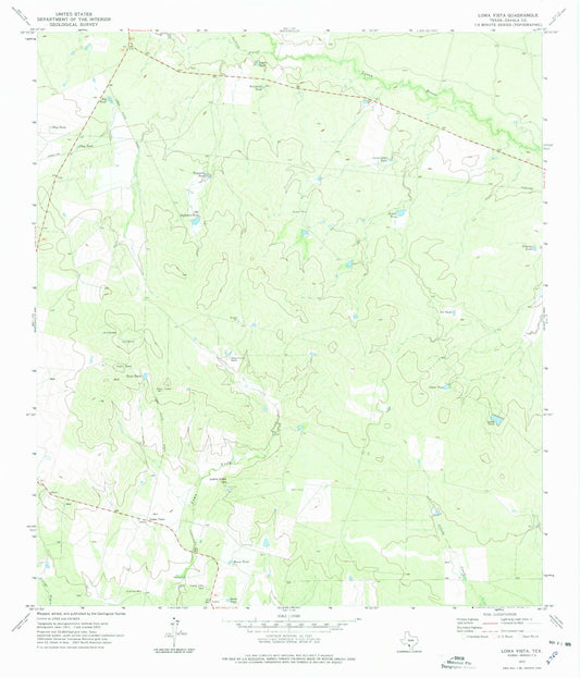 Classic USGS Loma Vista Texas 7.5'x7.5' Topo Map Image