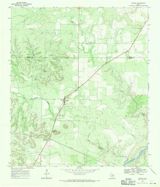 Classic USGS London Texas 7.5'x7.5' Topo Map Image