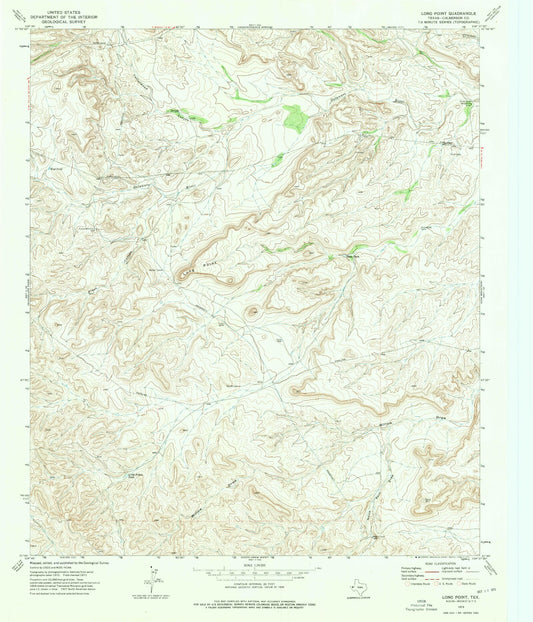 Classic USGS Long Point Texas 7.5'x7.5' Topo Map Image