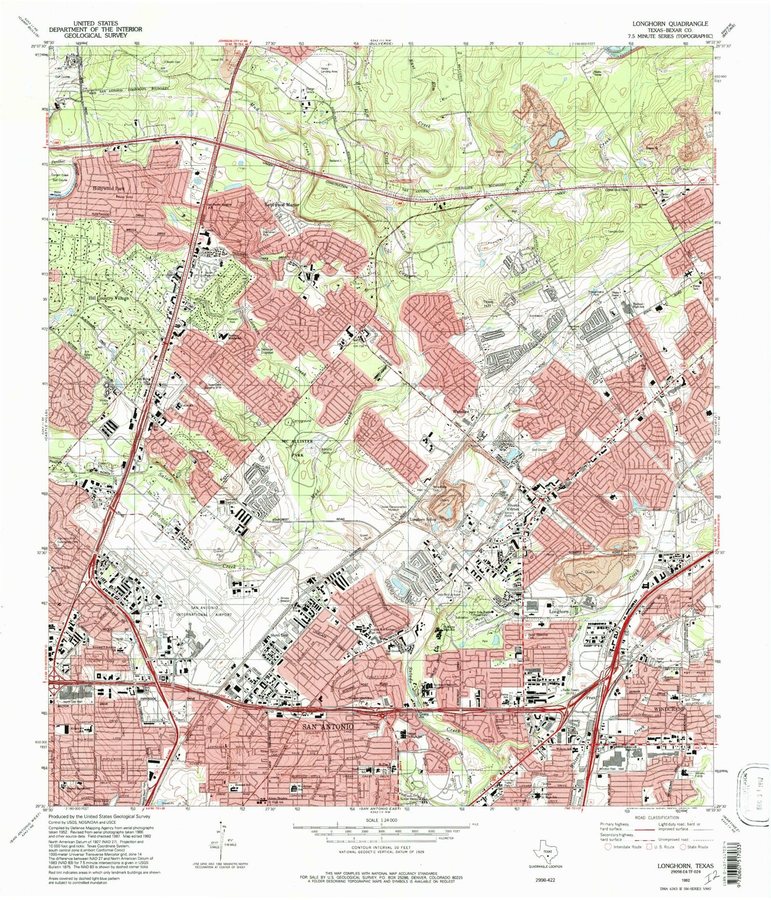 Classic USGS Longhorn Texas 7.5'x7.5' Topo Map Image