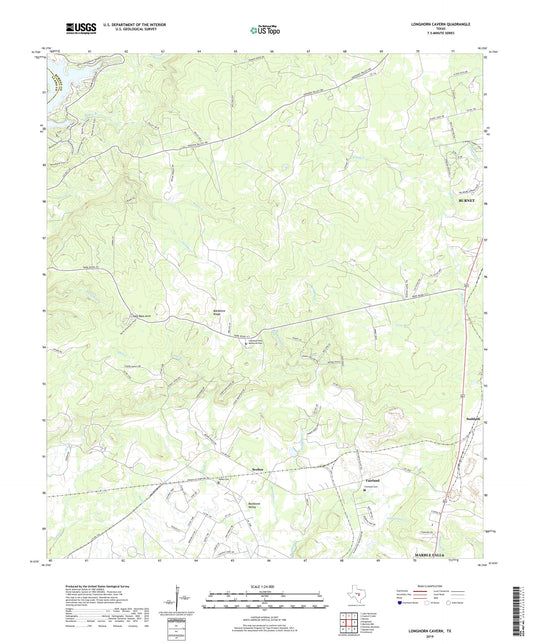 Longhorn Cavern Texas US Topo Map Image