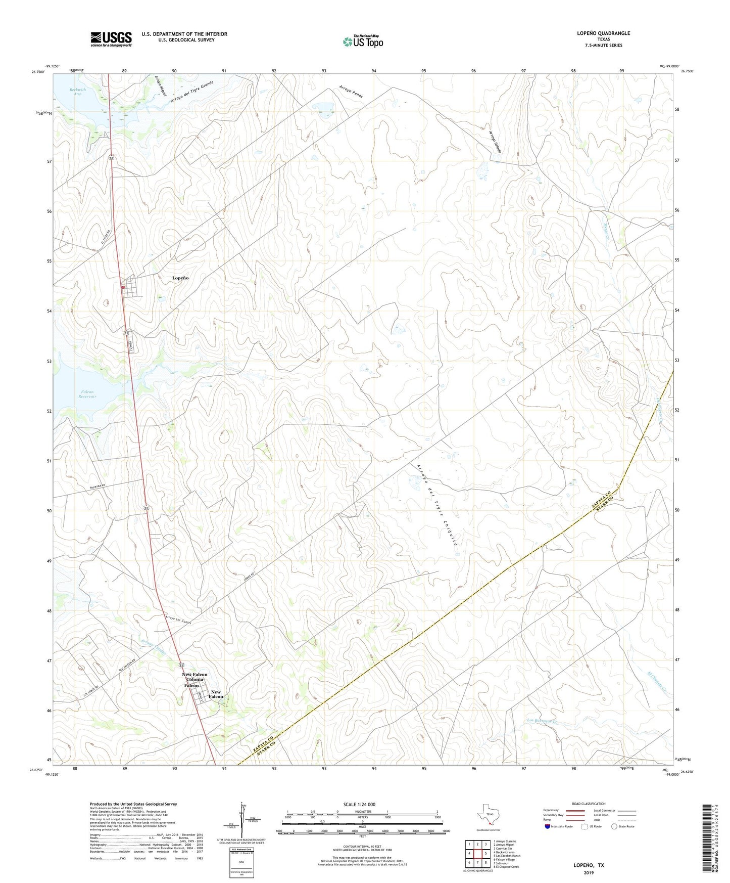Lopeno Texas US Topo Map Image