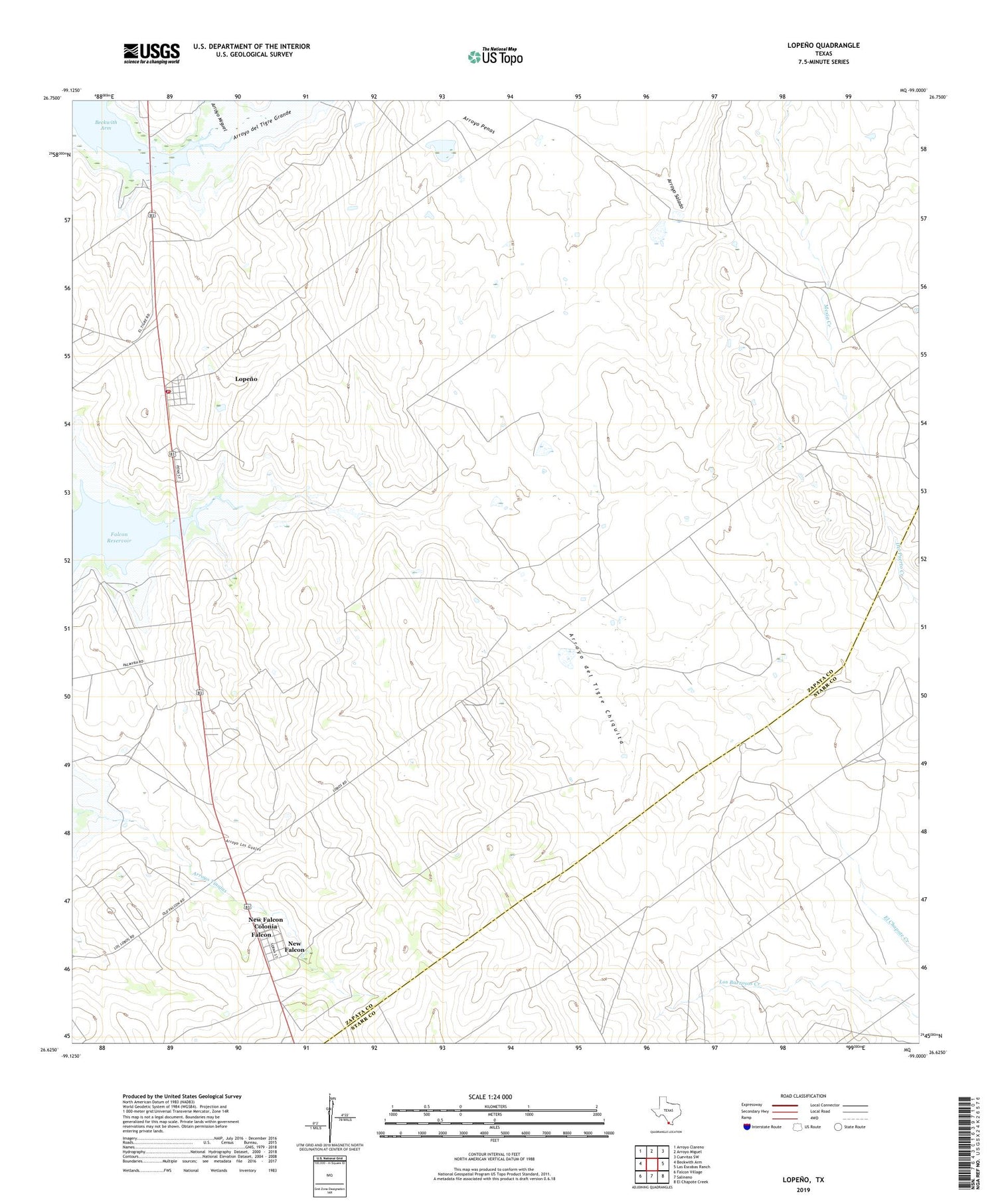 Lopeno Texas US Topo Map Image