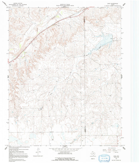 Classic USGS Lora Texas 7.5'x7.5' Topo Map Image
