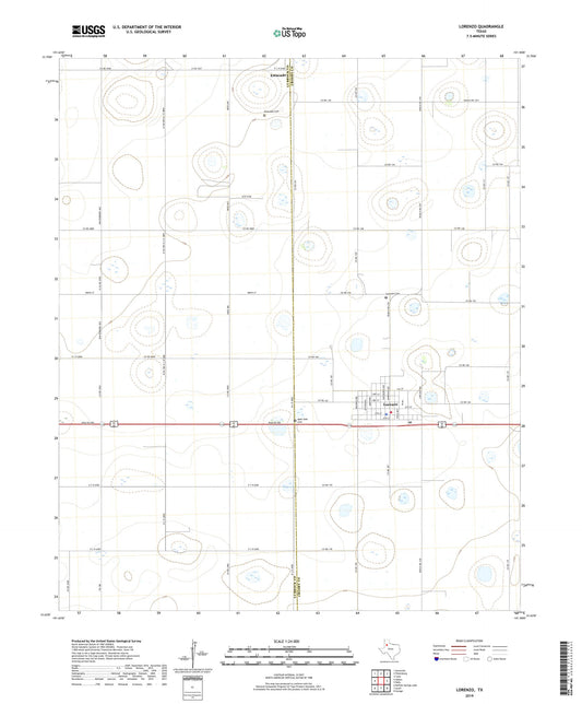 Lorenzo Texas US Topo Map Image