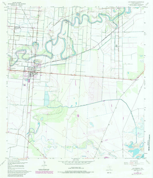 Classic USGS Los Fresnos Texas 7.5'x7.5' Topo Map Image