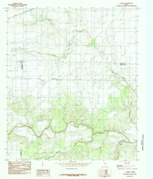 Classic USGS Lowake Texas 7.5'x7.5' Topo Map Image