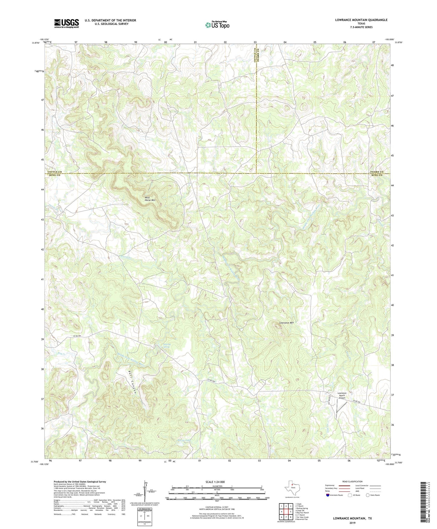 Lowrance Mountain Texas US Topo Map Image