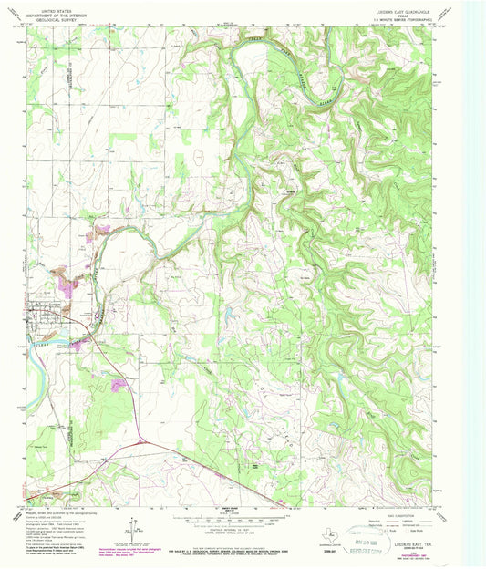 Classic USGS Lueders East Texas 7.5'x7.5' Topo Map Image