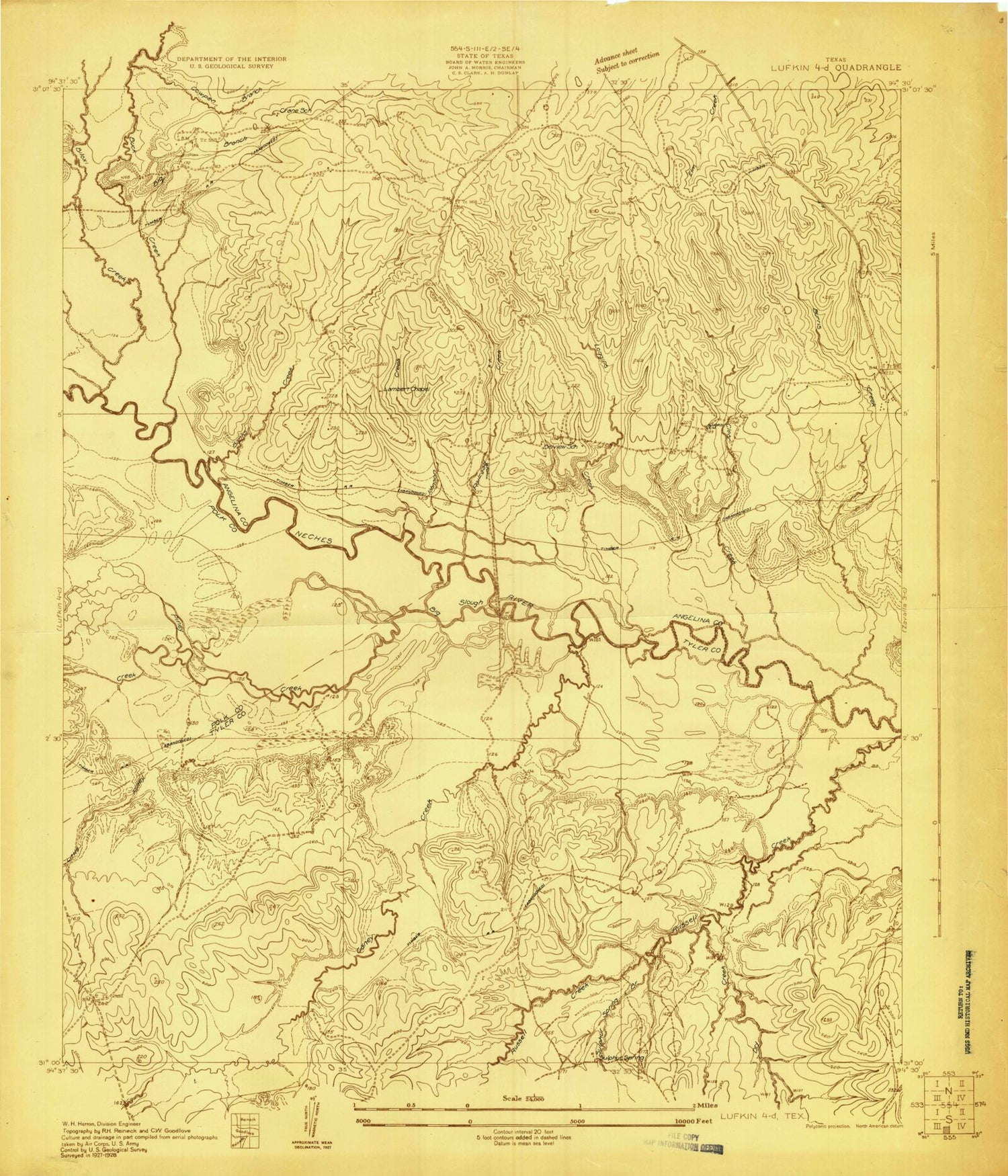 Classic USGS Wolf Hill Texas 7.5'x7.5' Topo Map Image