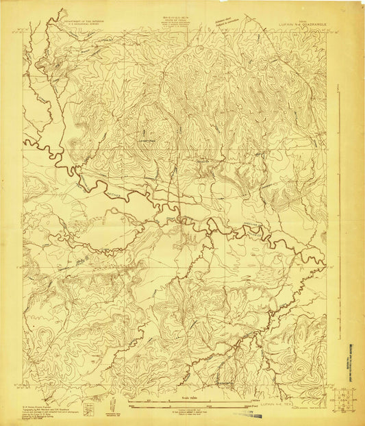 Classic USGS Wolf Hill Texas 7.5'x7.5' Topo Map Image