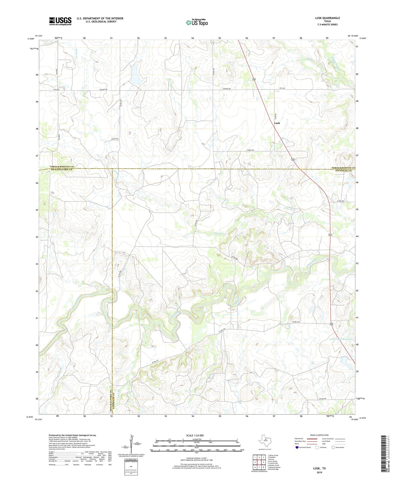 Lusk Texas US Topo Map Image