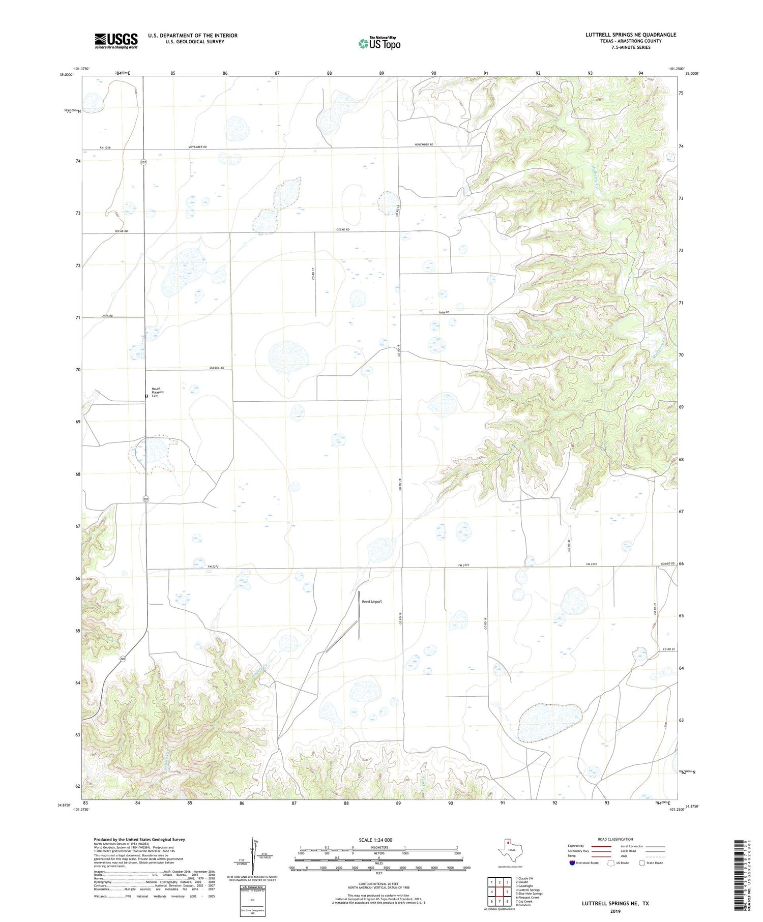 Luttrell Springs NE Texas US Topo Map Image