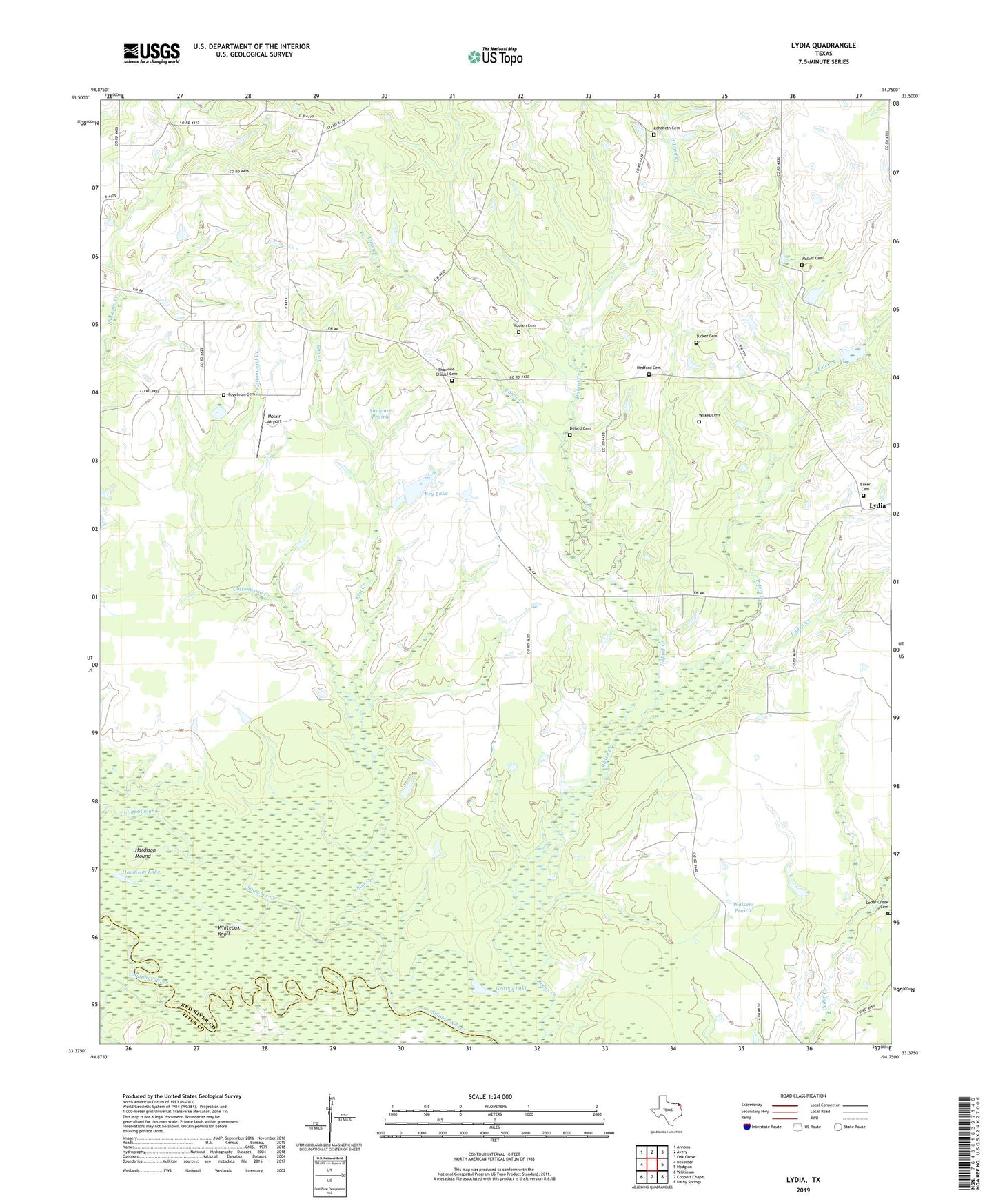 Lydia Texas US Topo Map Image