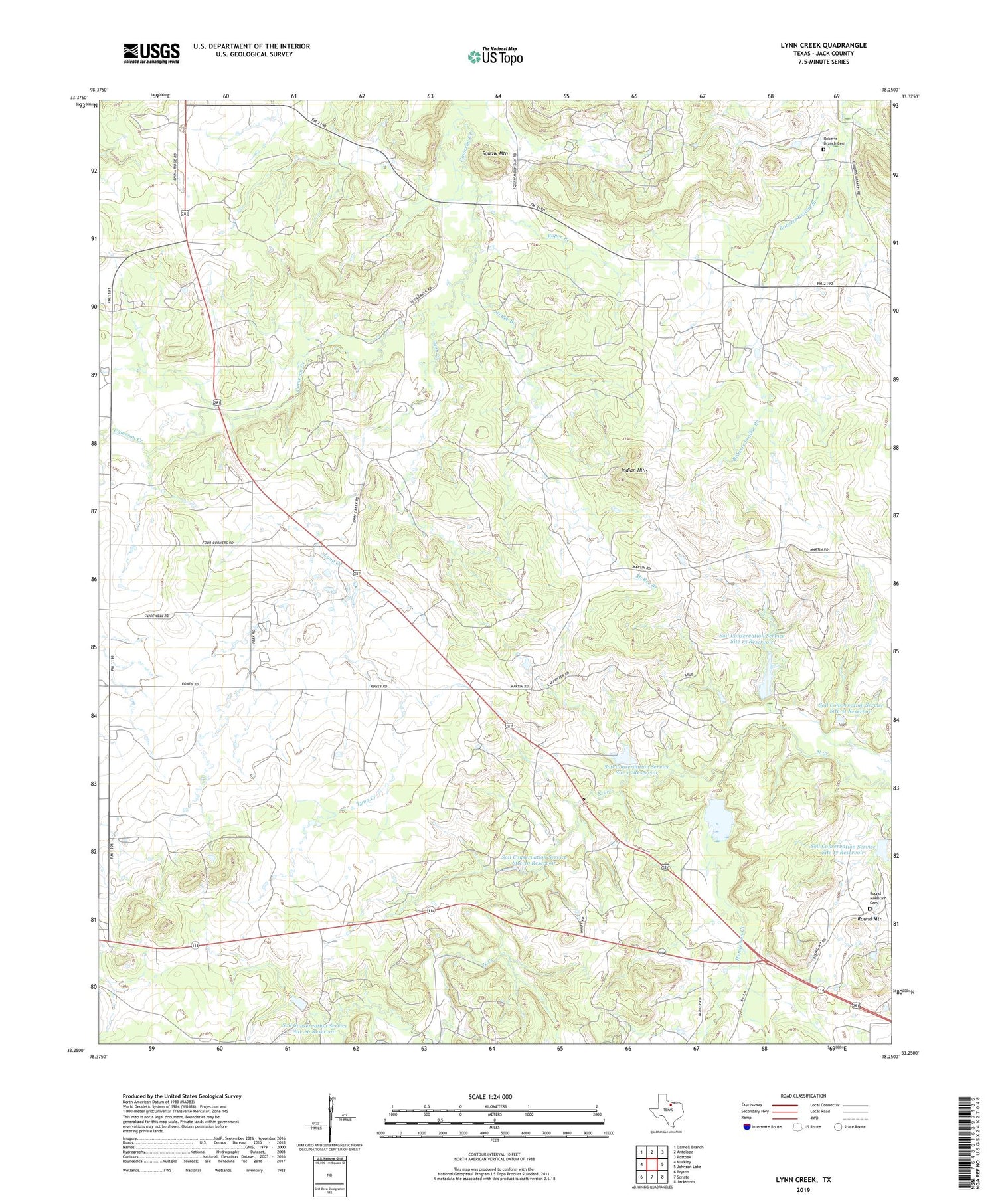 Lynn Creek Texas US Topo Map Image