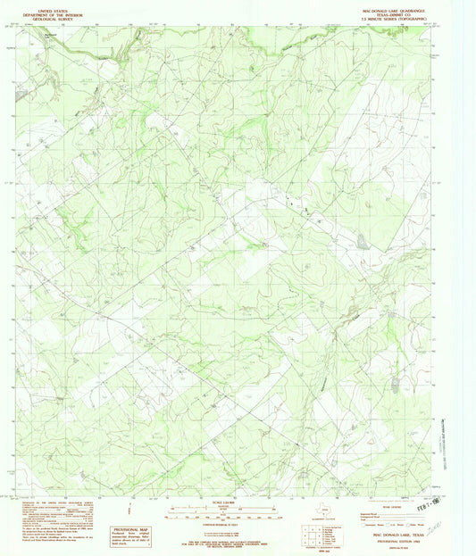 Classic USGS MacDonald Lake Texas 7.5'x7.5' Topo Map Image