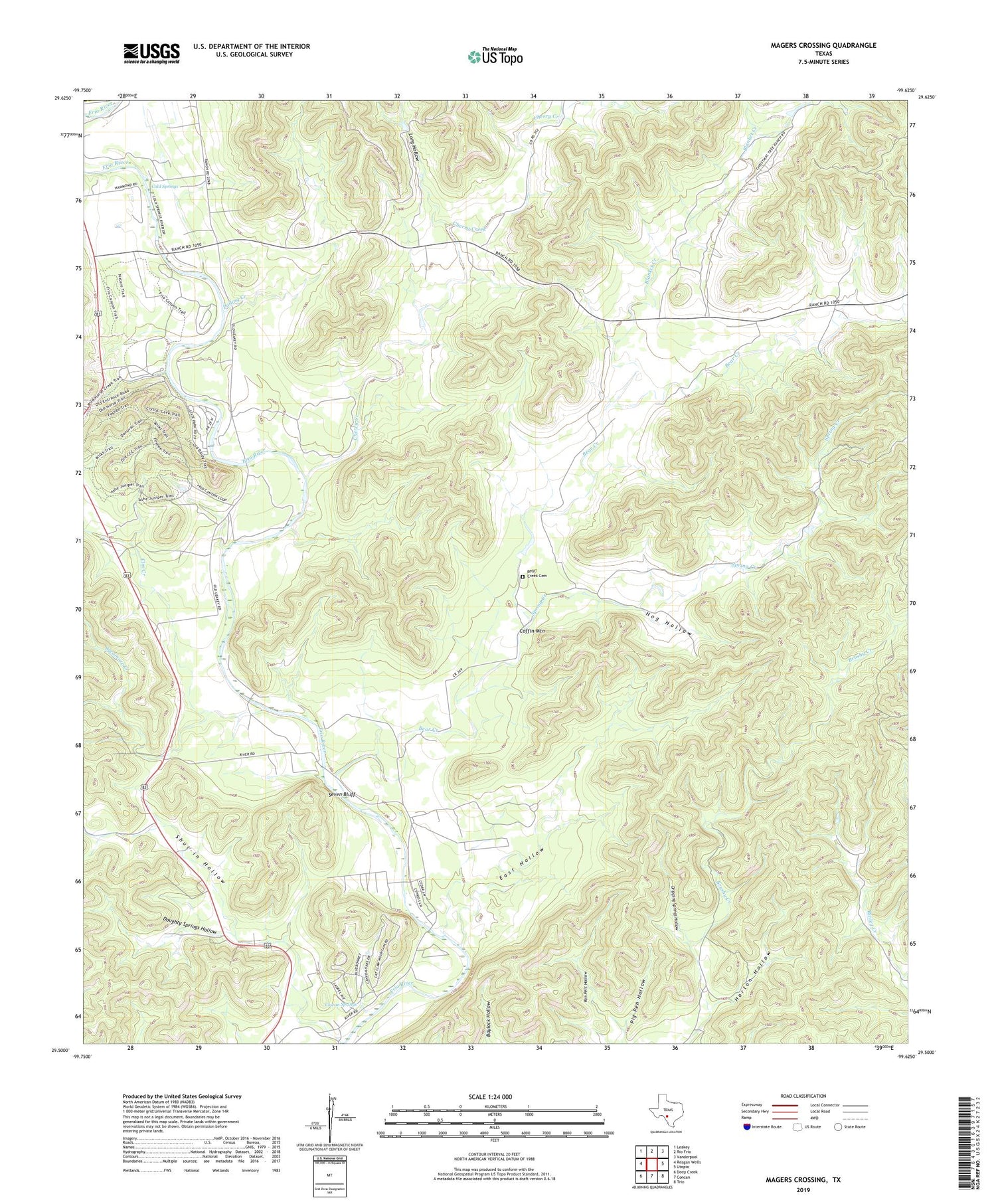 Magers Crossing Texas US Topo Map Image