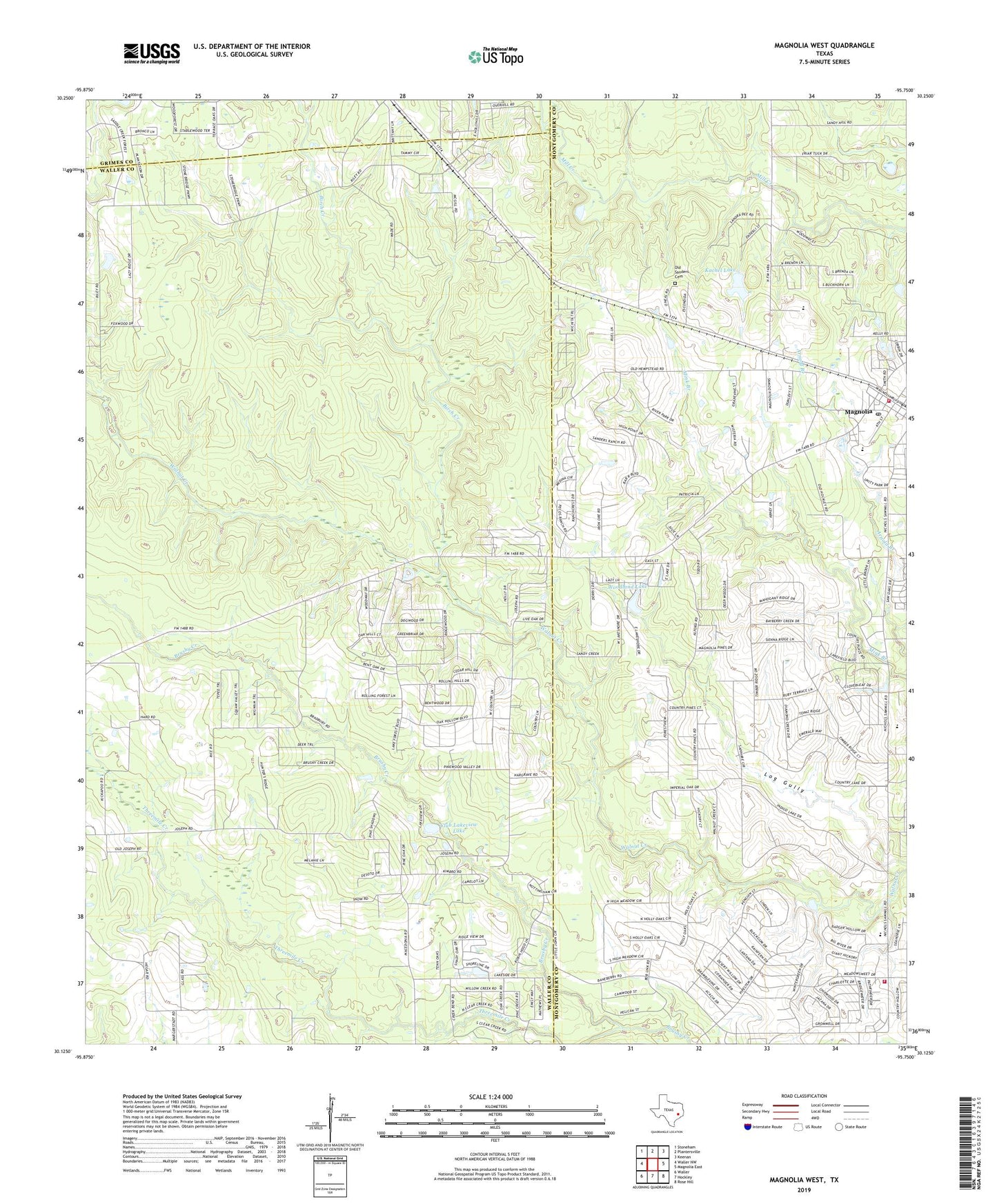 Magnolia West Texas US Topo Map Image