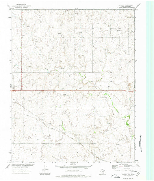 Classic USGS Magoun Texas 7.5'x7.5' Topo Map Image