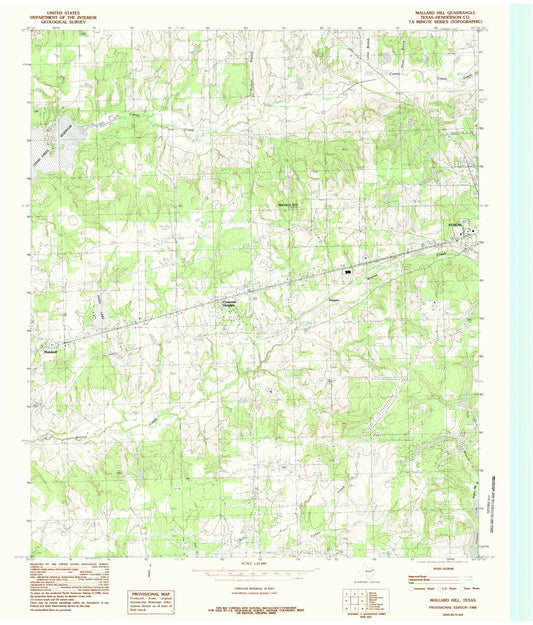 Classic USGS Mallard Hill Texas 7.5'x7.5' Topo Map Image