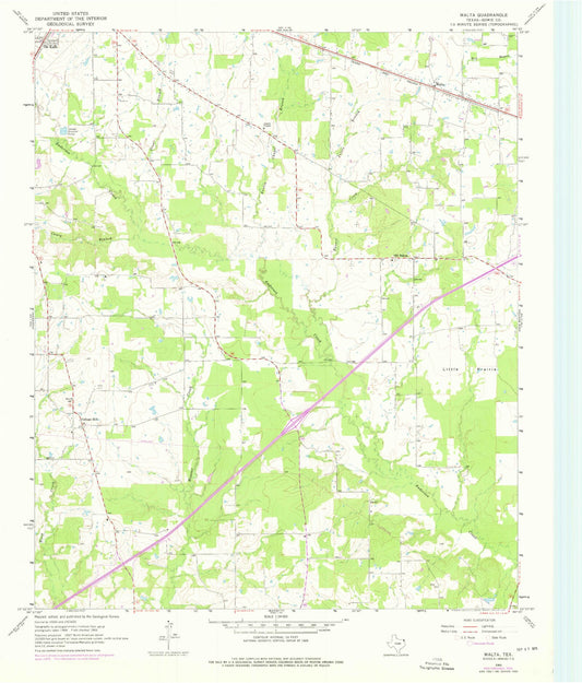 Classic USGS Malta Texas 7.5'x7.5' Topo Map Image