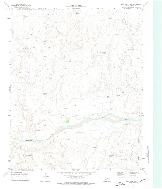 Classic USGS Many Post Camp Texas 7.5'x7.5' Topo Map Image