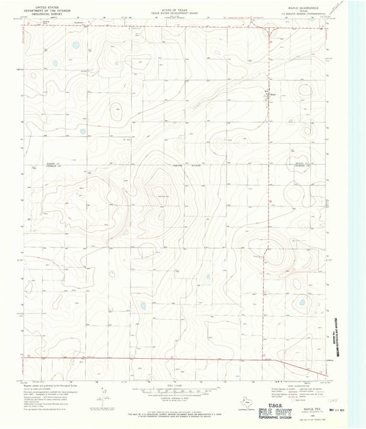 Classic USGS Maple Texas 7.5'x7.5' Topo Map Image