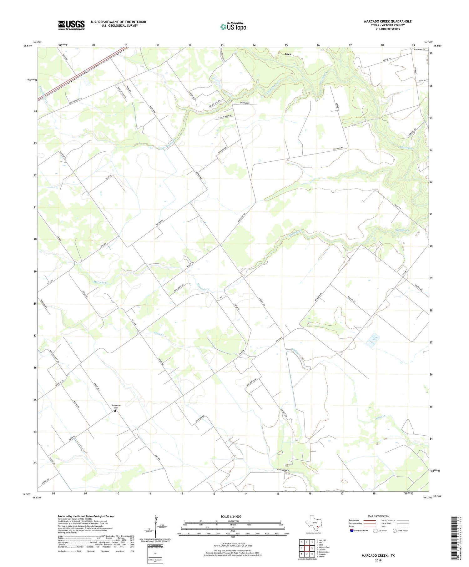 Marcado Creek Texas US Topo Map Image
