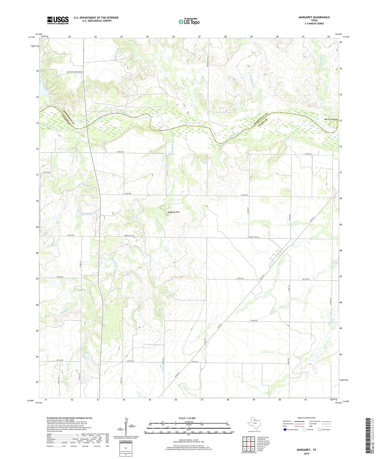 Margaret Texas US Topo Map Image