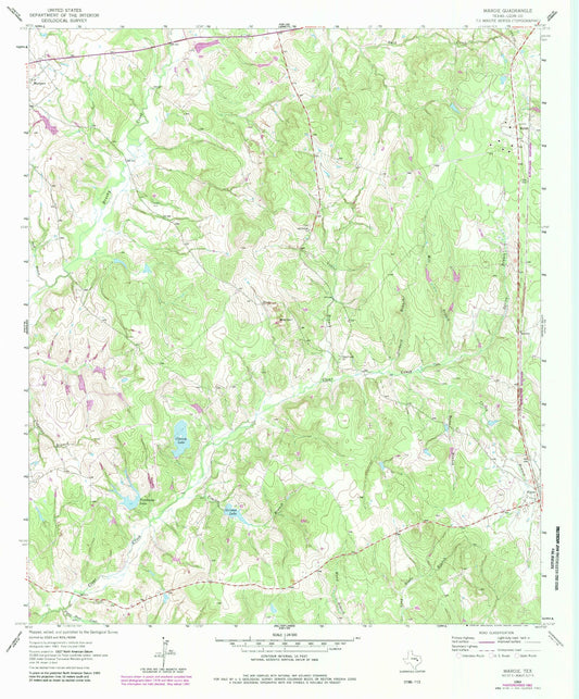 Classic USGS Margie Texas 7.5'x7.5' Topo Map Image
