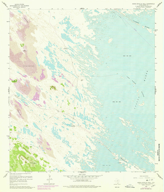 Classic USGS Maria Estella Well Texas 7.5'x7.5' Topo Map Image