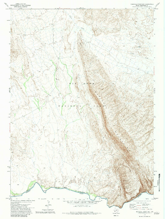 Classic USGS Mariscal Mountain Texas 7.5'x7.5' Topo Map Image